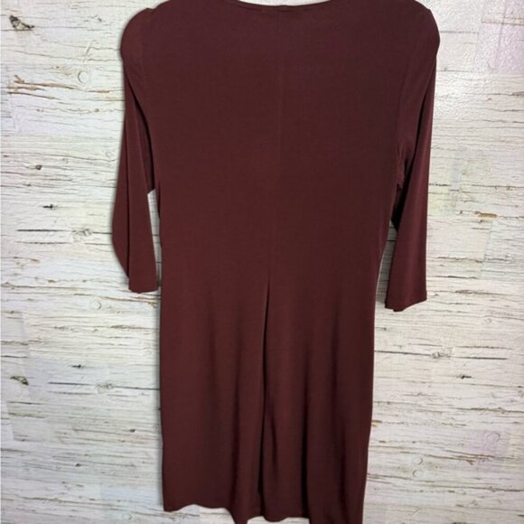 Coldwater Creek Red Ruched Wrap Midi Dress size 8P - Picture 6 of 7
